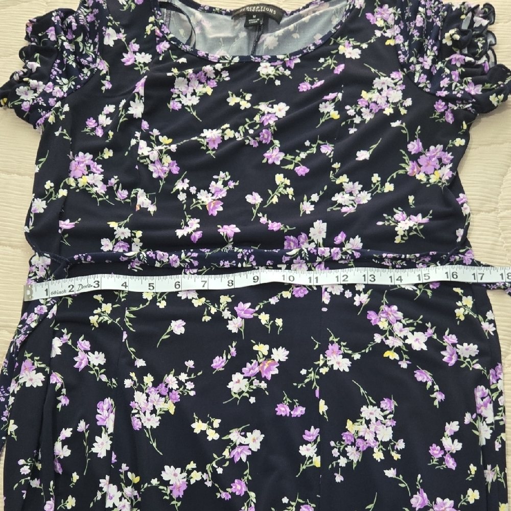 Perceptions Black Dress with Lavender and White Floral Print - Picture 5 of 8